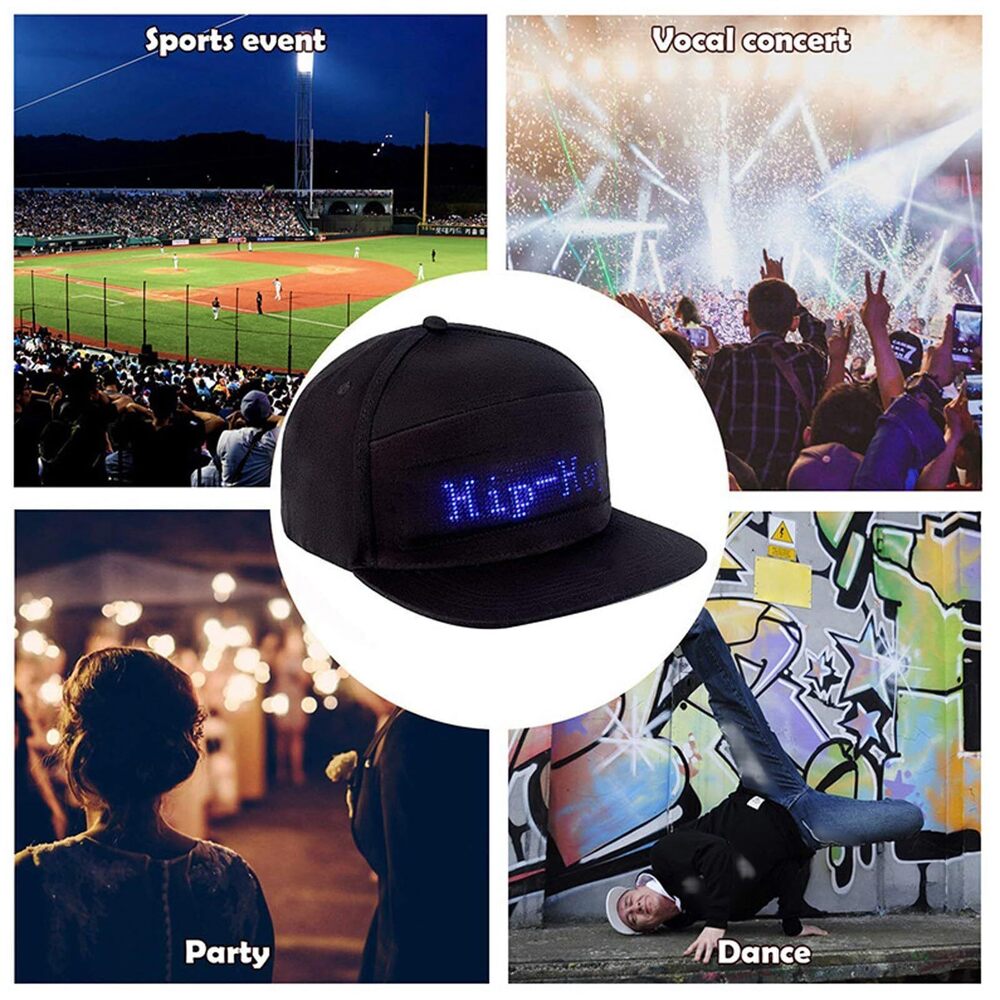 6103 Dot Array Color LED Programmable Display Screen Hat with Mobile APP - Picture 7 of 9
